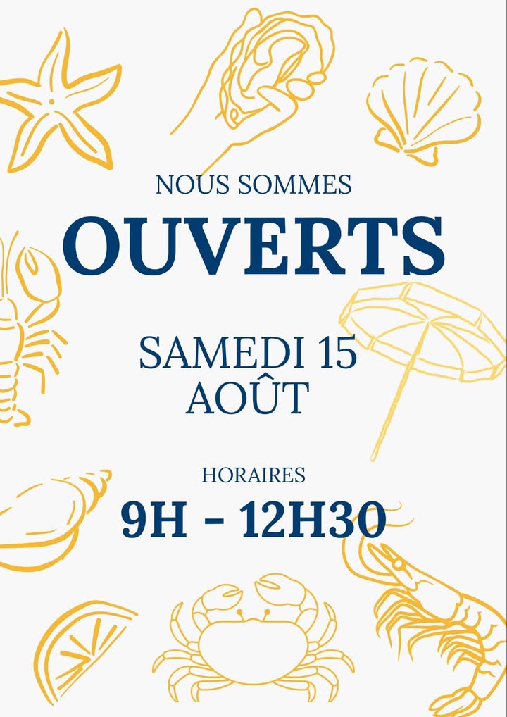 Nous sommes ouverts samedi 15 aout de 9h a 1 1579210503994712 - Accueil - Erquy Pléneuf-Val-André Nous sommes ouverts samedi 15 aout de 9h a 1 1579210503994712 - Accueil - Erquy Pléneuf-Val-André