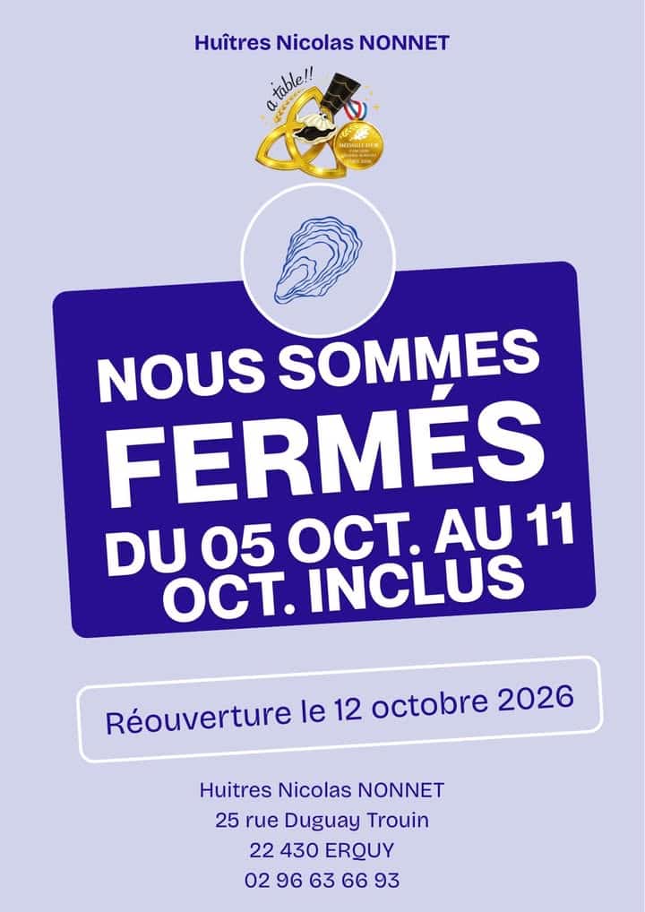 Pour rappel nous fermons ce dimanche 4 octobre a 1 1624111389504623 - Accueil - Erquy Pléneuf-Val-André Pour rappel nous fermons ce dimanche 4 octobre a 1 1624111389504623 - Accueil - Erquy Pléneuf-Val-André